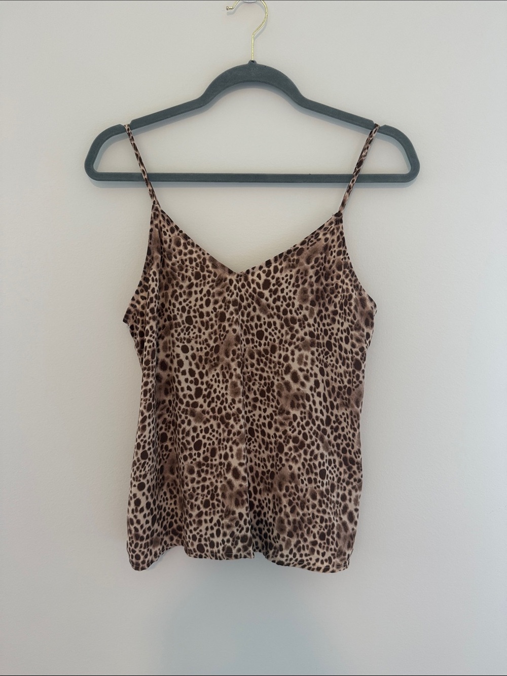 a new day Leopard Print Satin Cami Tank Top - Brown